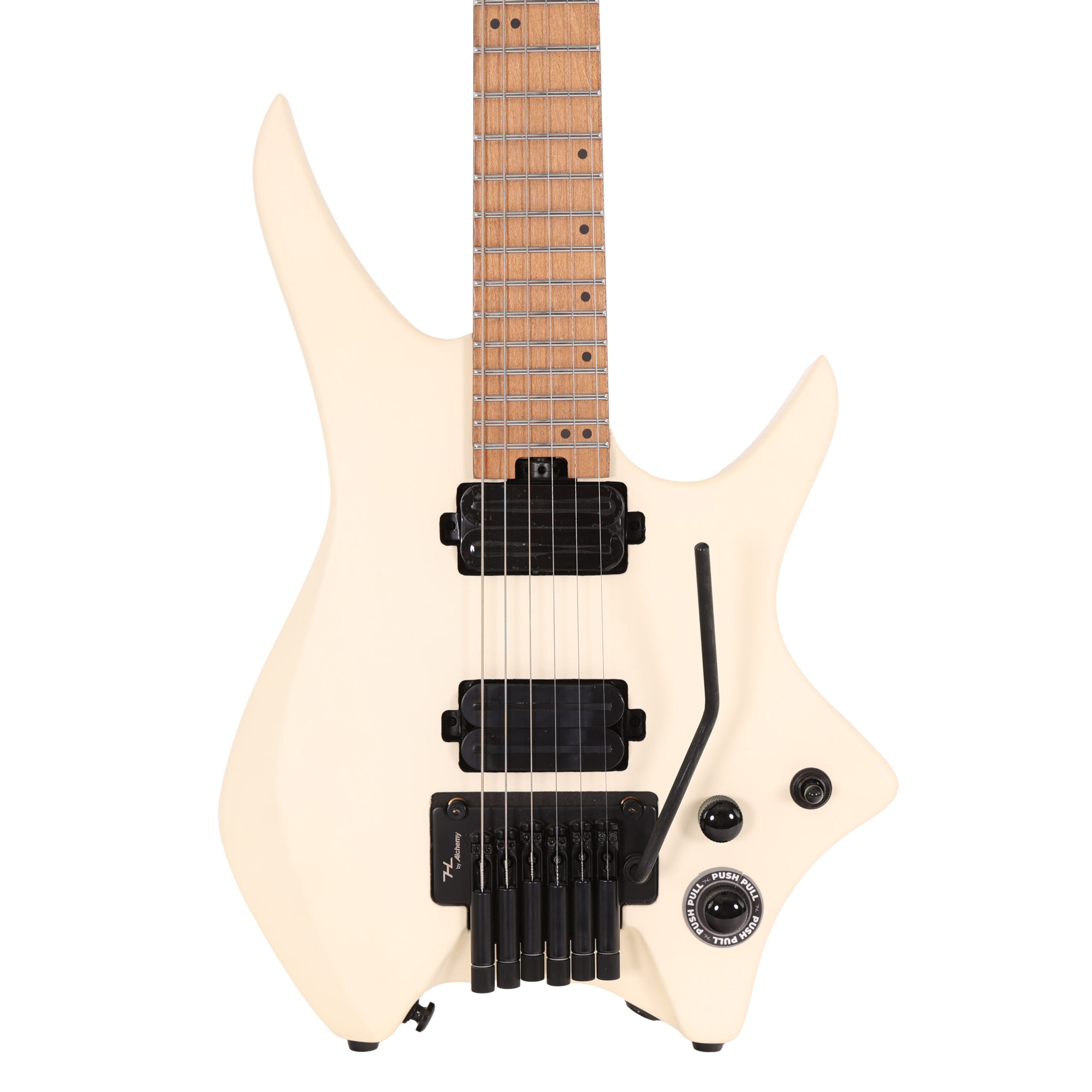 B Stock : Hils HN4 Headless Guitar in Satin Ivory with Trem 003
