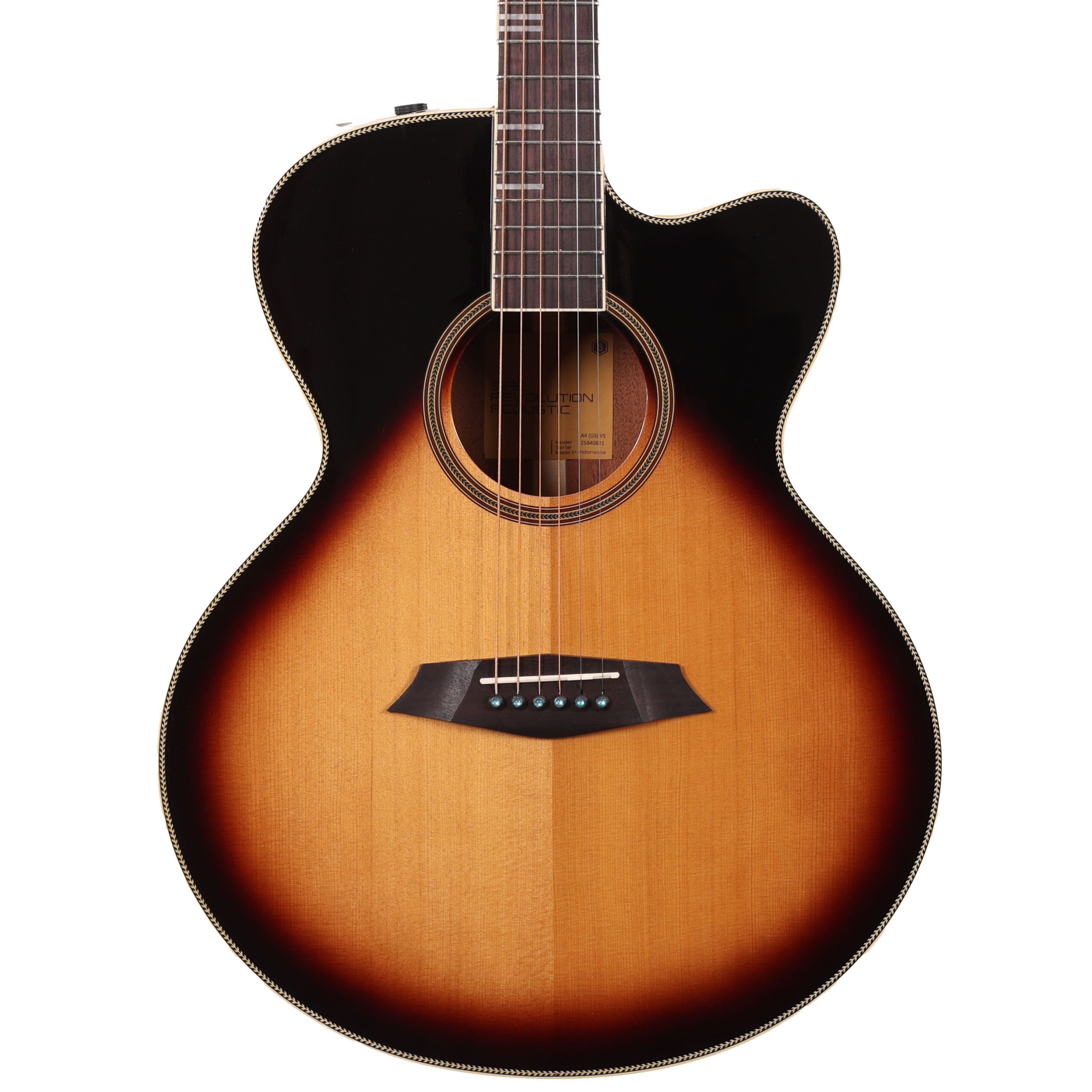 B Stock : Sire Larry Carlton A4 Auditorium Acoustic Guitar Vintage Sunburst 009