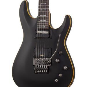 Schecter Demon 6 FR S Electric Guitar in Aged Black Satin with Floyd Rose