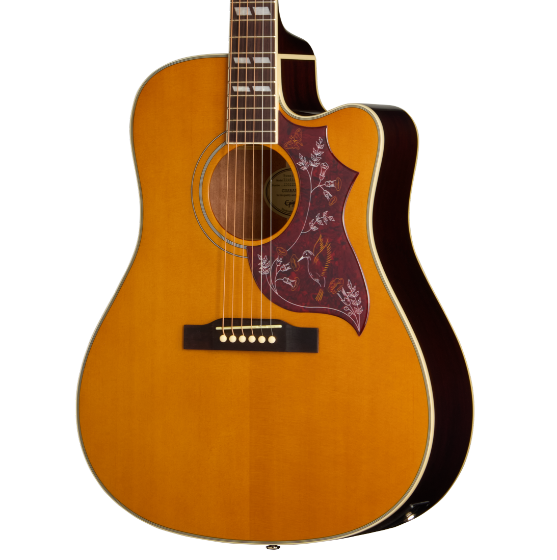 Epiphone Inspired by Gibson Hummingbird Studio EC Electro Acoustic Guitar in Natural
