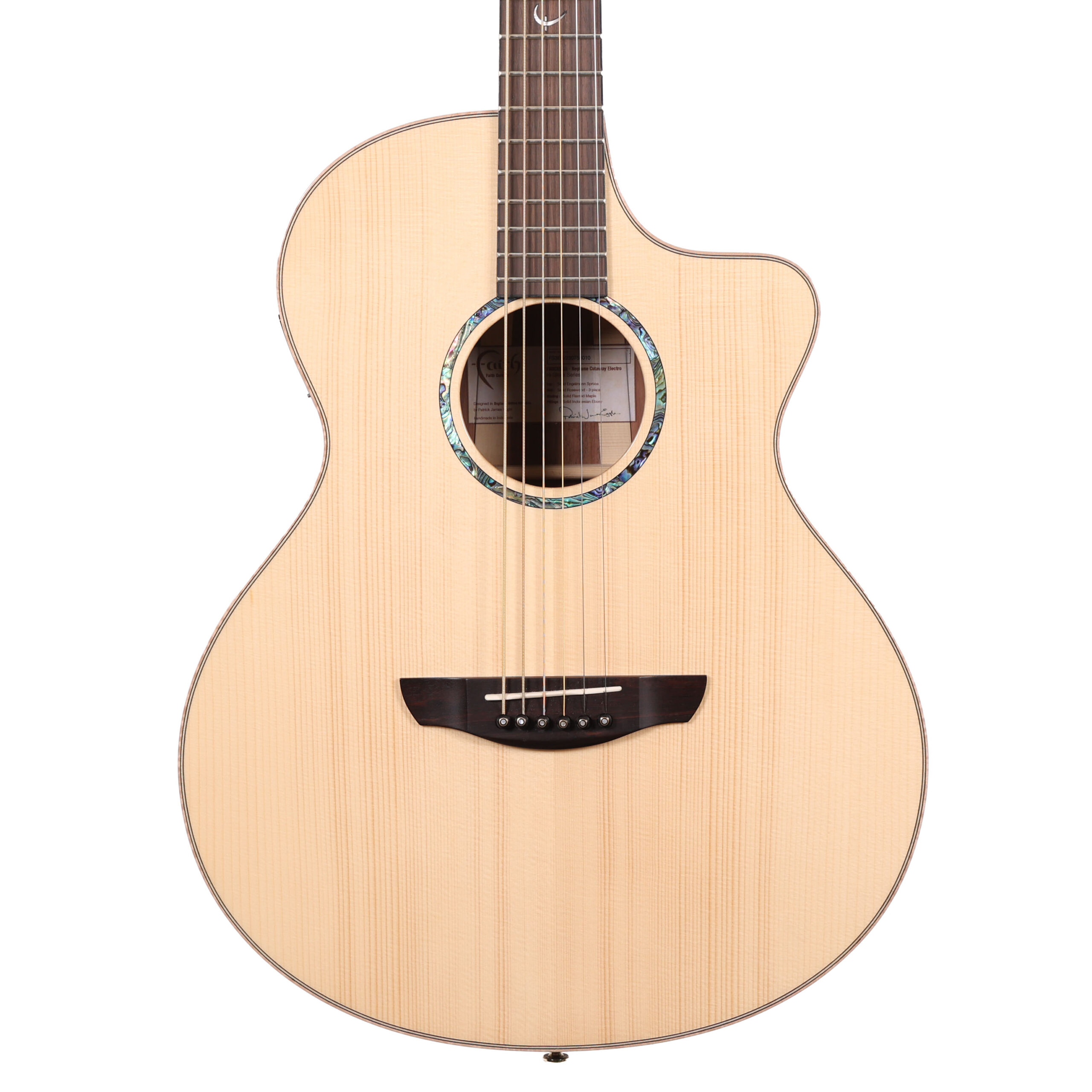 Second Hand Faith HiGloss Neptune Baritone Cutaway Electro Acoustic Guitar with Case 916