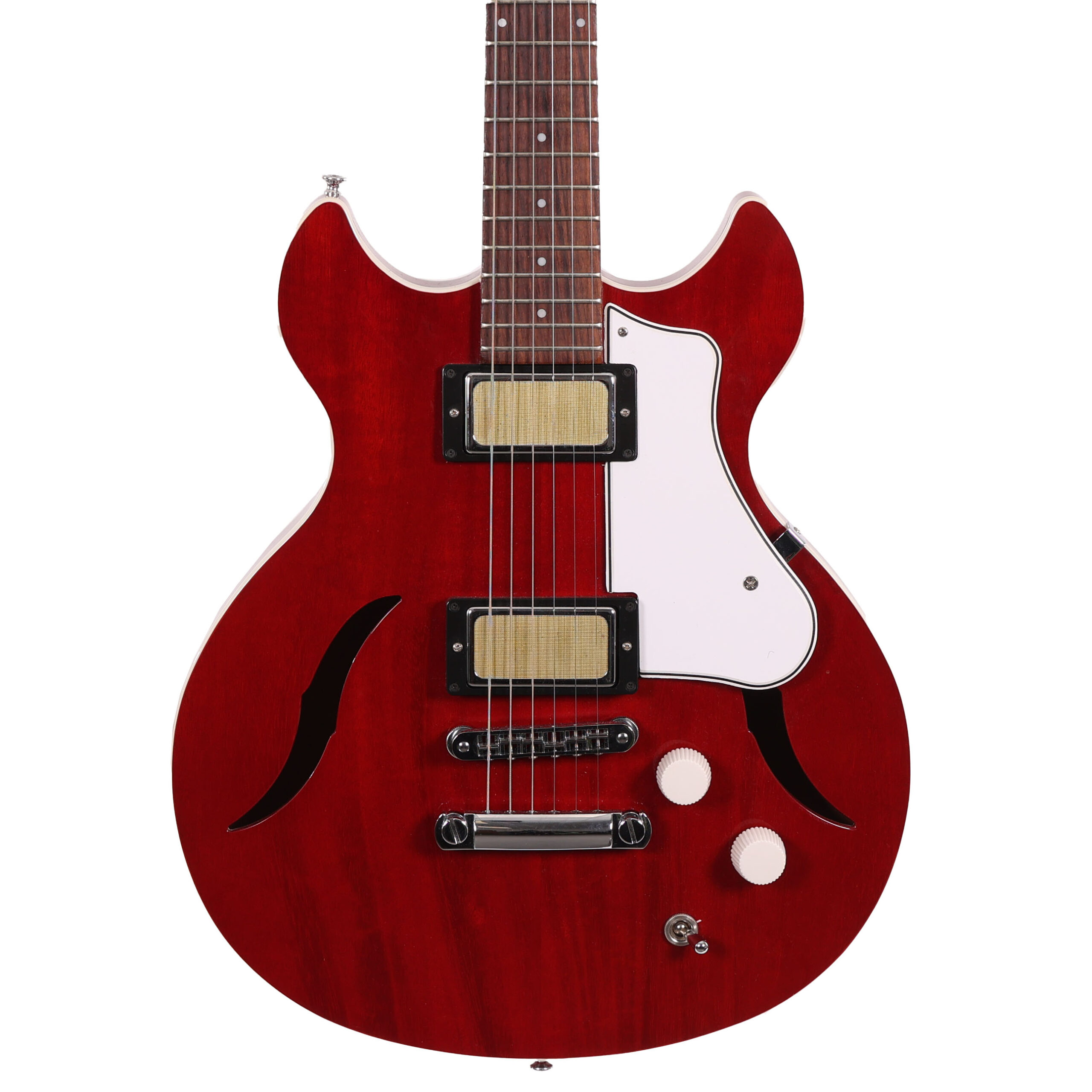 Second Hand Harmony Comet Semi-Hollow Electric Guitar in Trans Red with Gig Bag 449