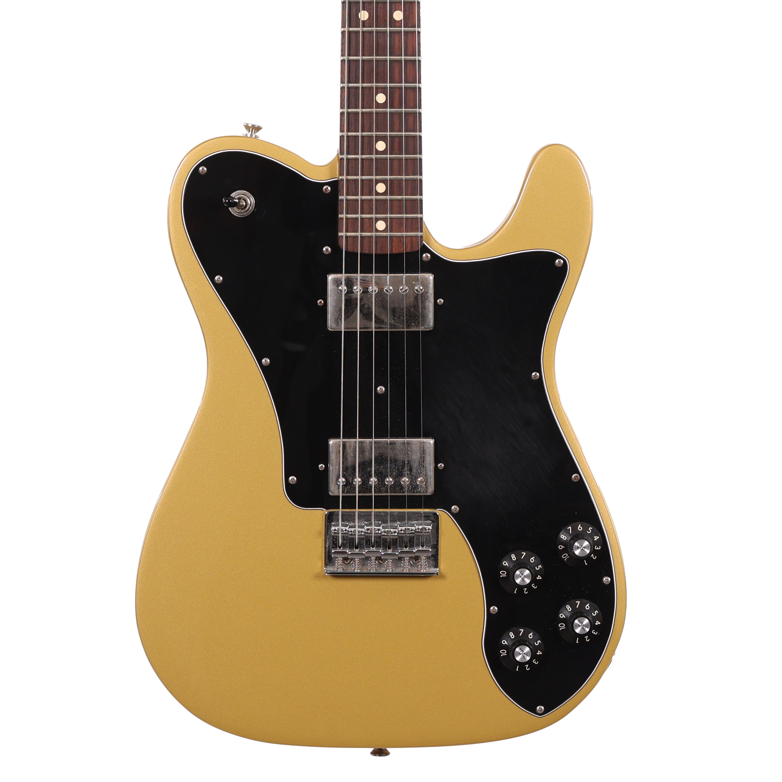 Second Hand Fender Chris Shiflett Signature Telecaster Deluxe Electric Guitar in Gold with Case 517