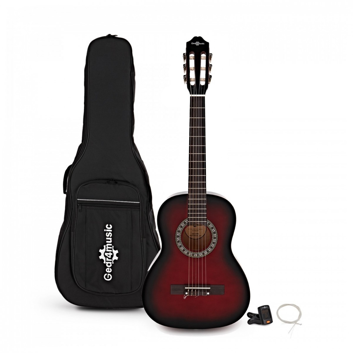3/4 Classical Guitar Pack Redburst