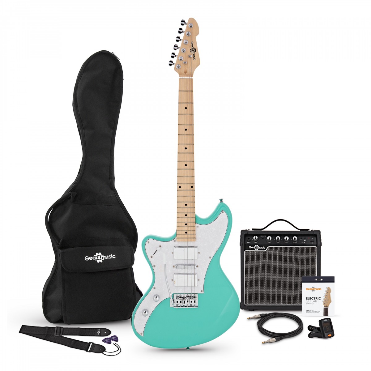 Seattle Left Handed Electric Guitar + Amp Pack Seafoam Green