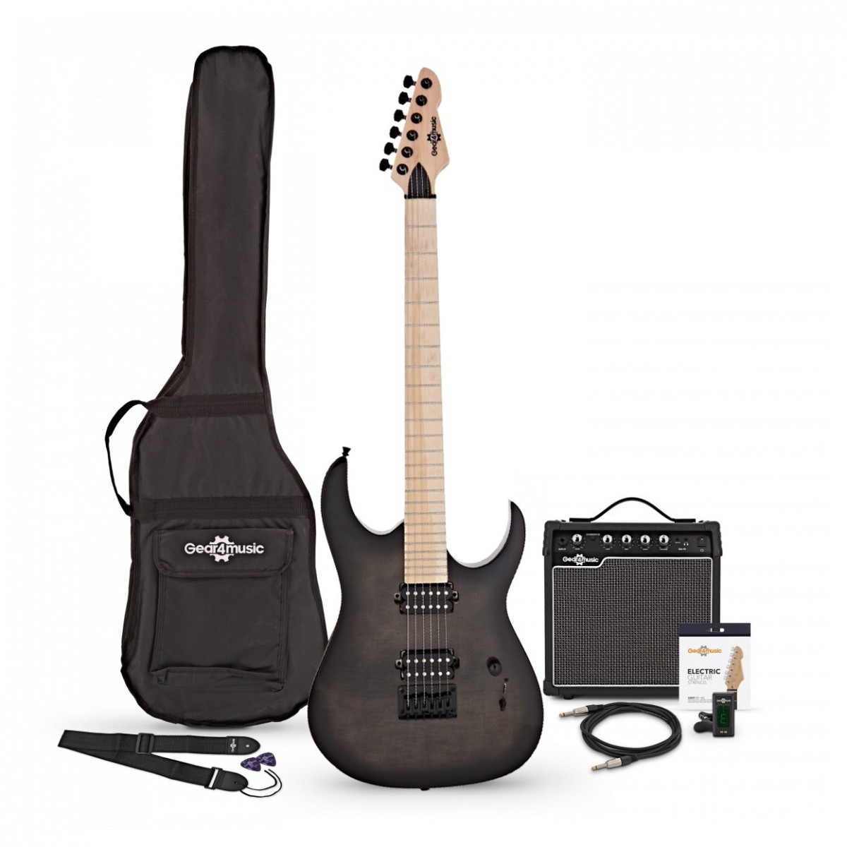 Harlem S Electric Guitar + 15W Amp Pack Trans Black