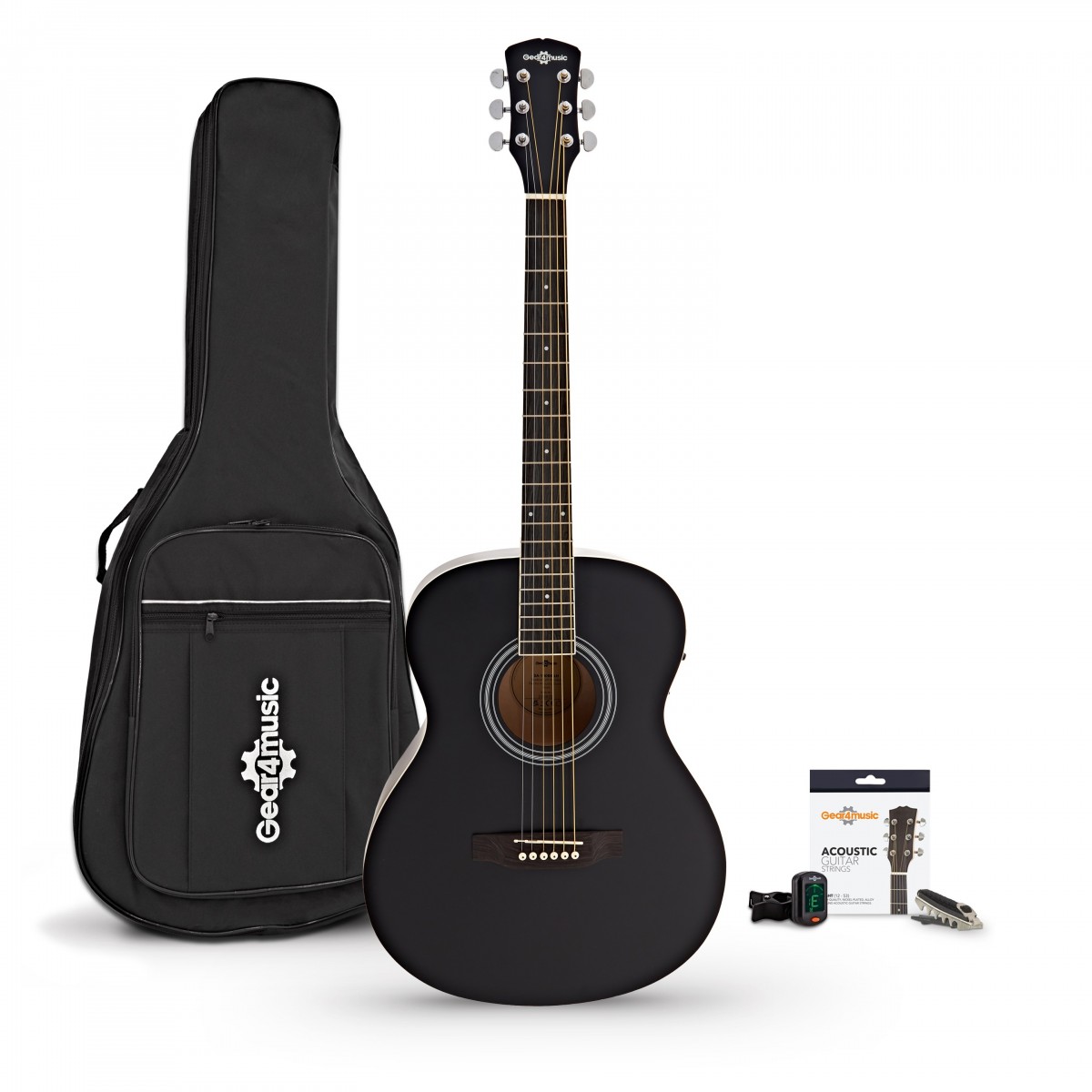 Student Left Handed Electro Acoustic Guitar Accessory Pack Black