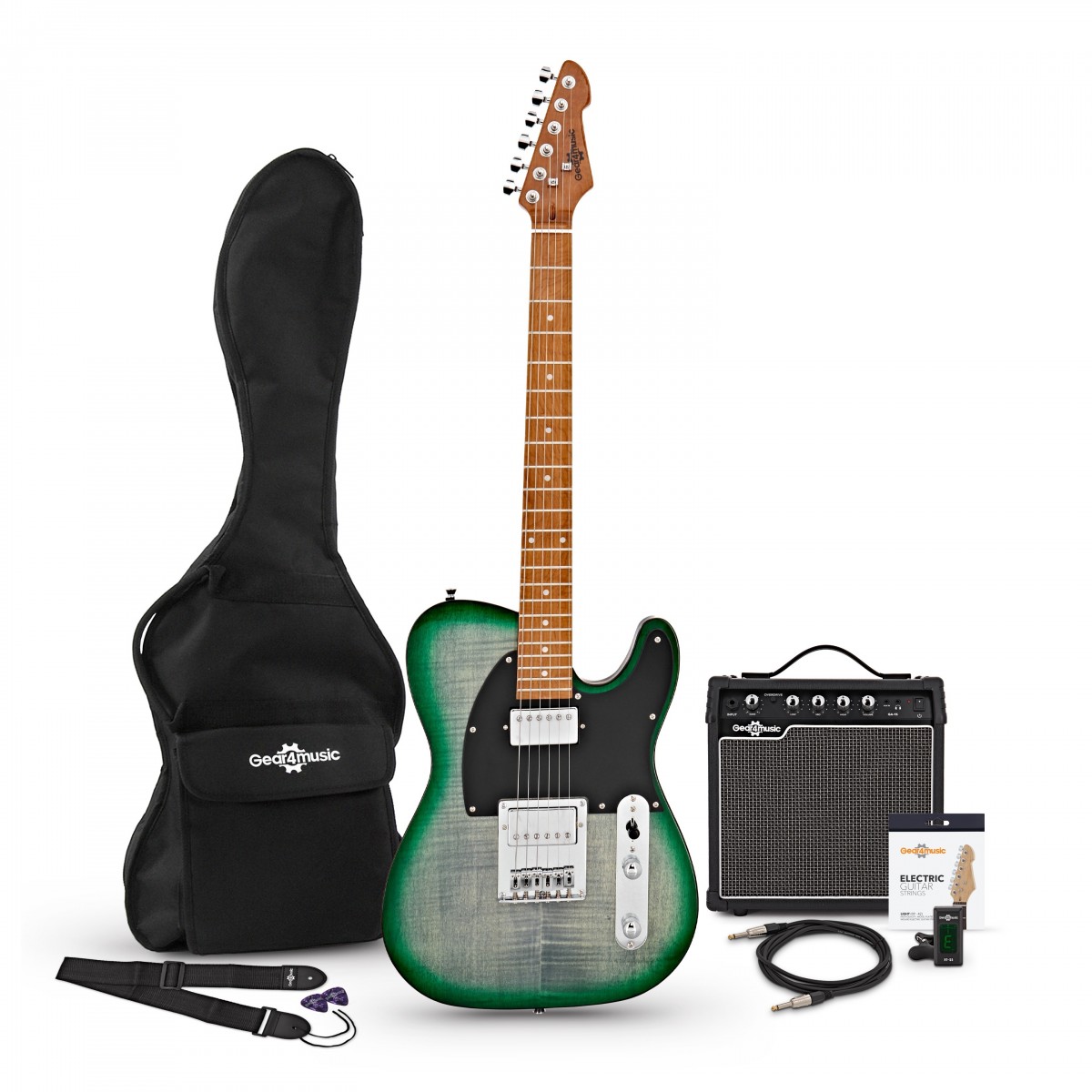 Knoxville Select Electric Guitar HH + Amp Pack Trans Green
