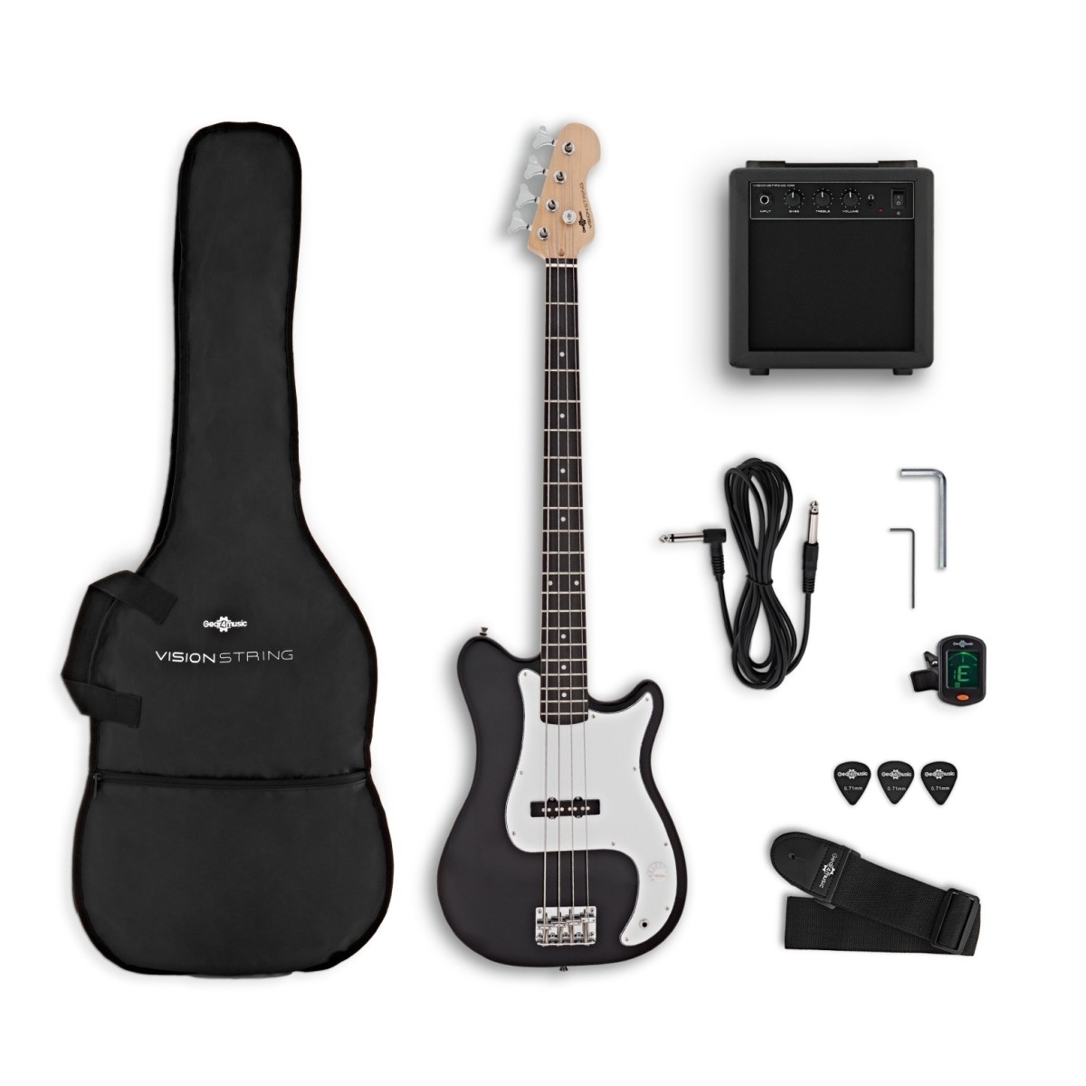 VISIONSTRING 3/4 Bass Guitar Pack Black