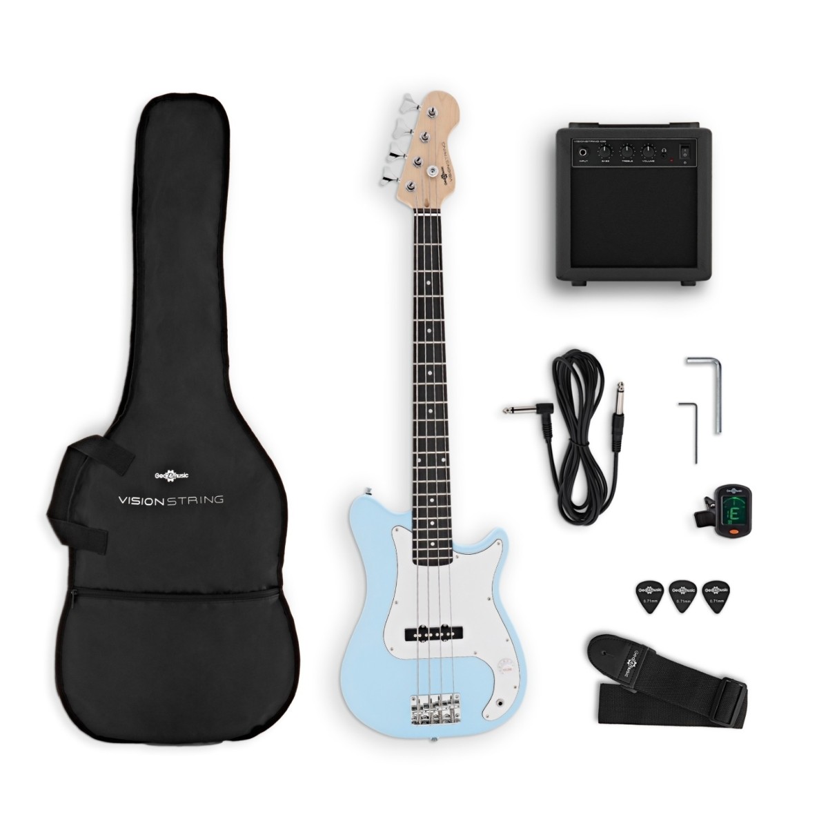 VISIONSTRING 3/4 Bass Guitar Pack Blue