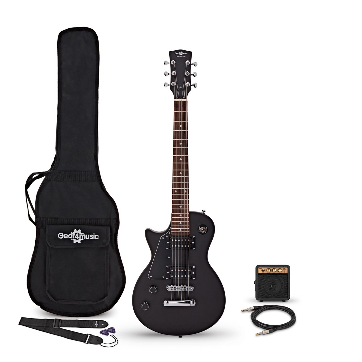 3/4 New Jersey Left Handed Electric Guitar Black Mini Guitar Amp Pack