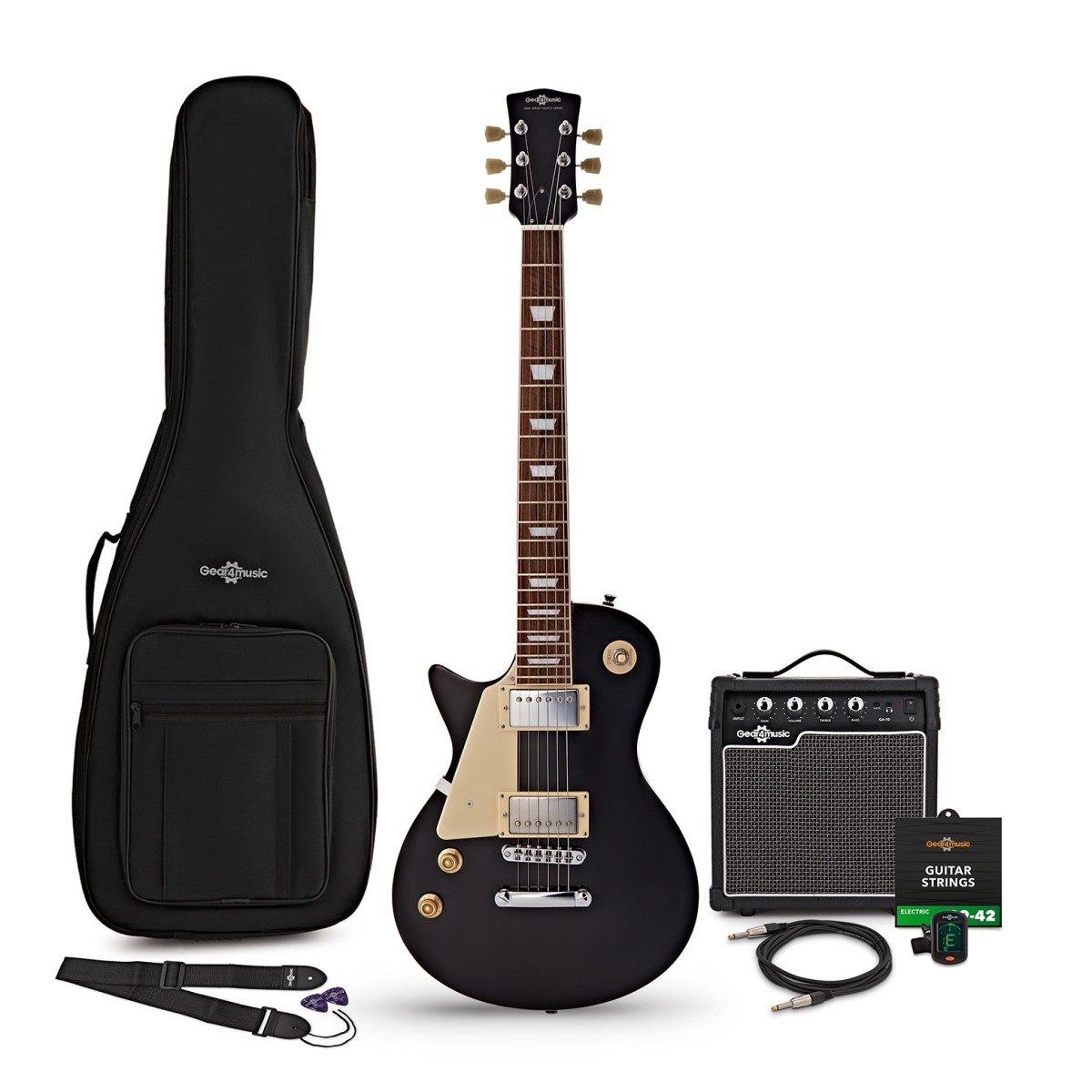 New Jersey Select Left Handed Electric Guitar Black 10W Guitar Amp Accessory Pack