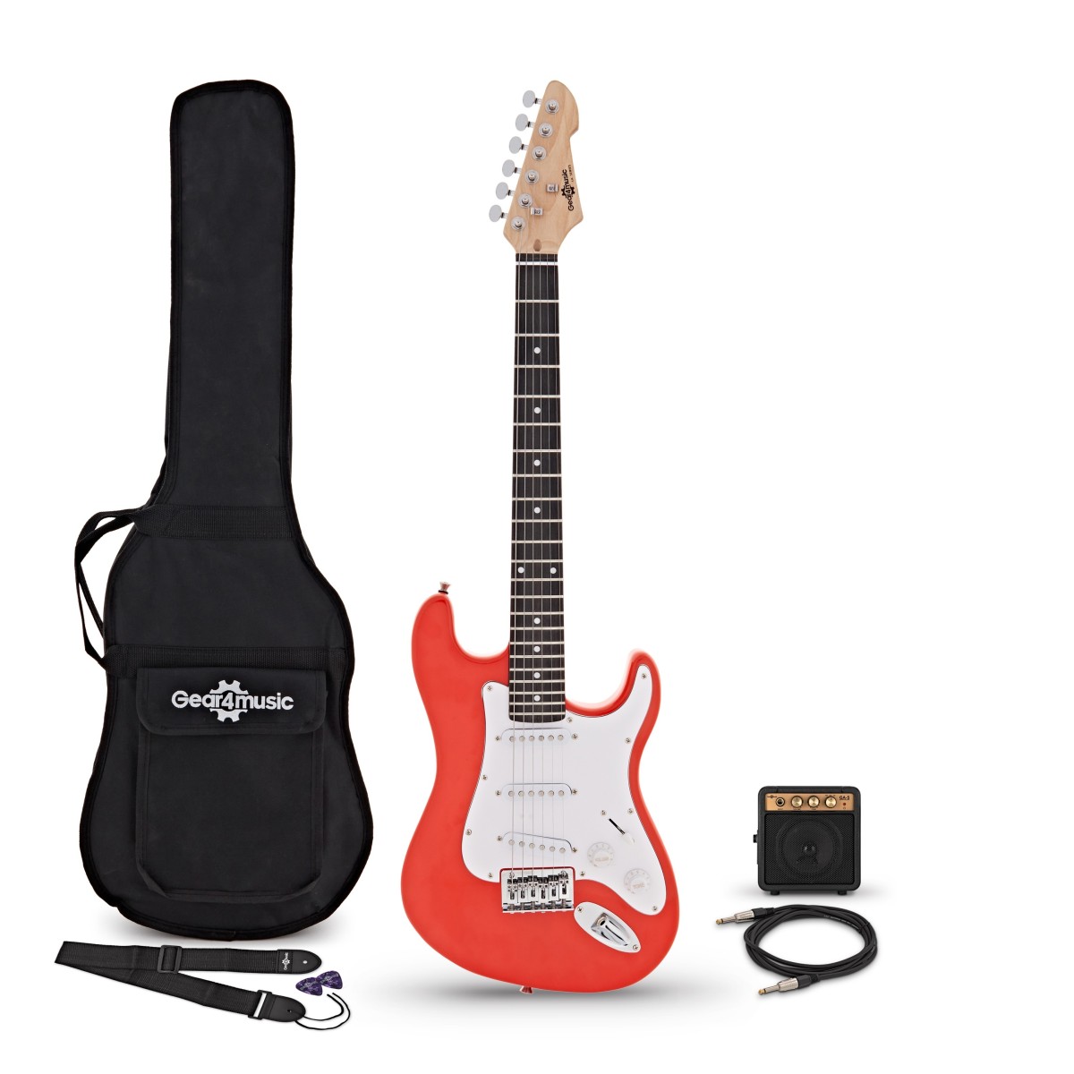 3/4 LA Electric Guitar Red Mini Guitar Amp Pack