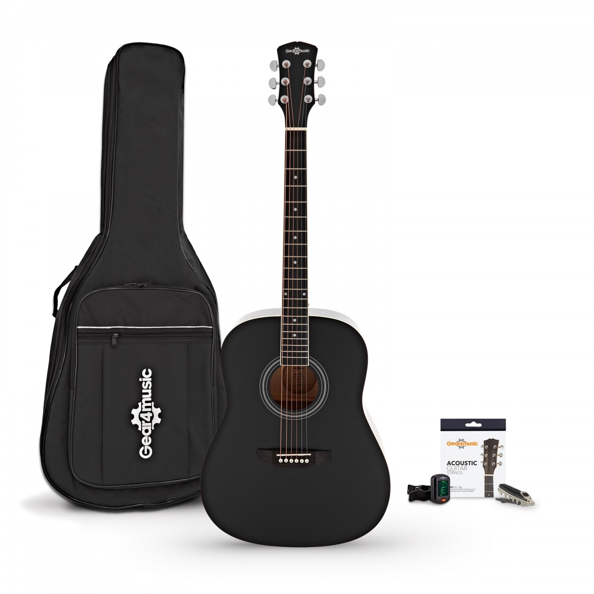 Dreadnought Acoustic Guitar Accessory Pack Black