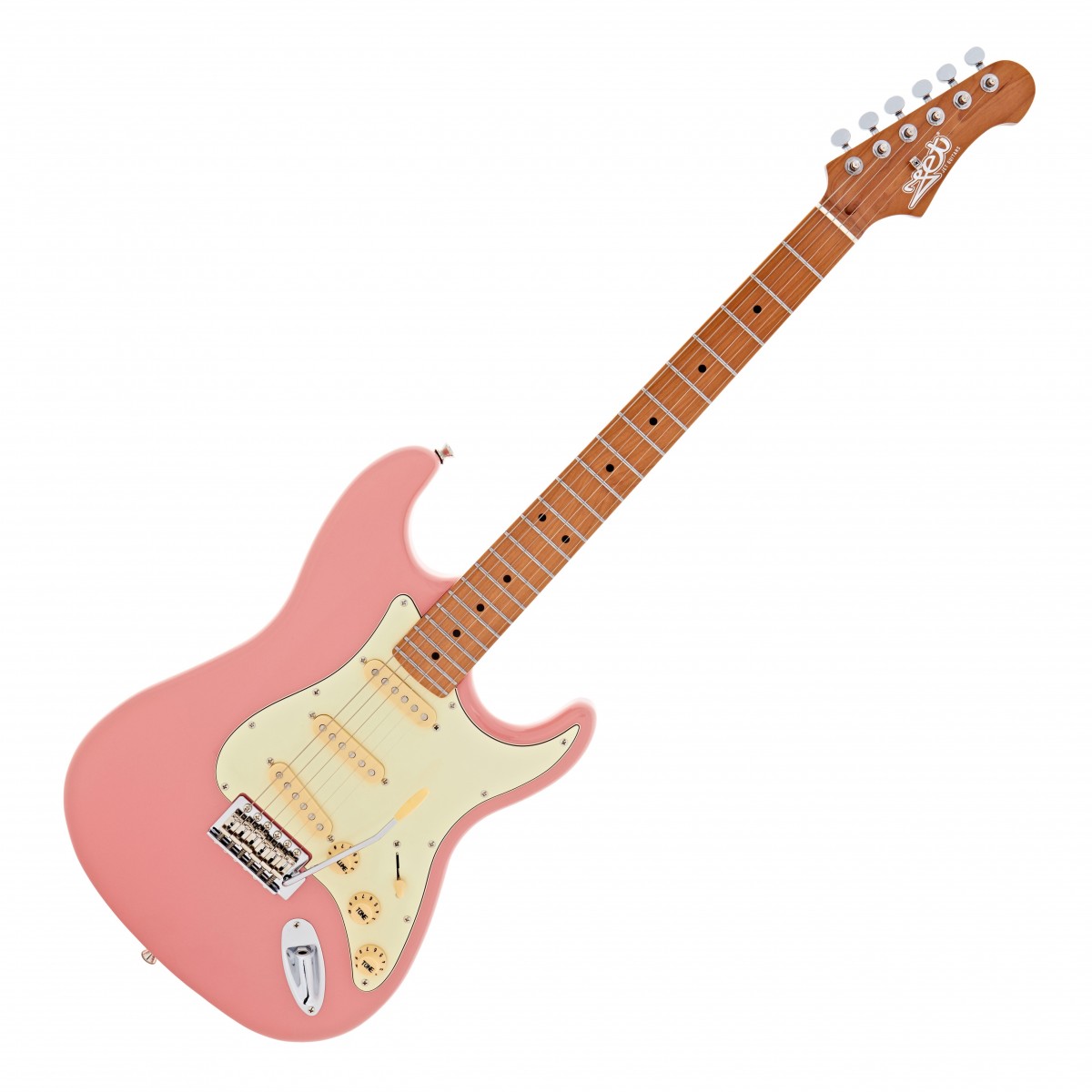JET Guitars JS-300 Roasted Maple Burgundy Pink