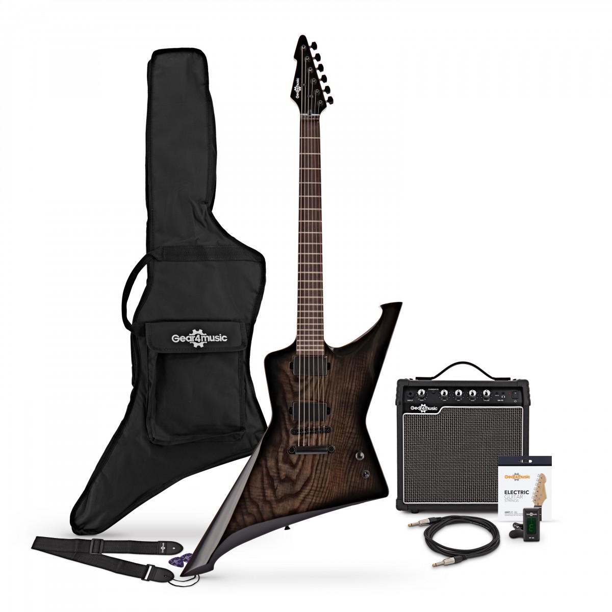Harlem Z Electric Guitar + 15W Amp Pack Black