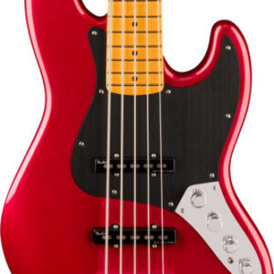 Fender American Ultra II Jazz Bass Guitar V in Sinister Red Maple Fingerboard