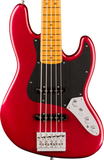 Fender American Ultra II Jazz Bass Guitar V in Sinister Red Maple Fingerboard
