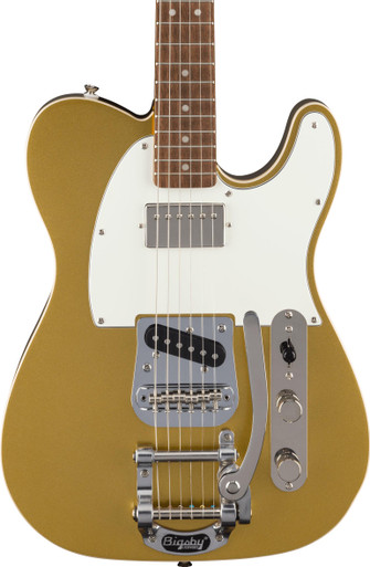 Squier Classic Vibe '60s Custom Telecaster SH with Bigsby Electric Guitar in Aztec Gold
