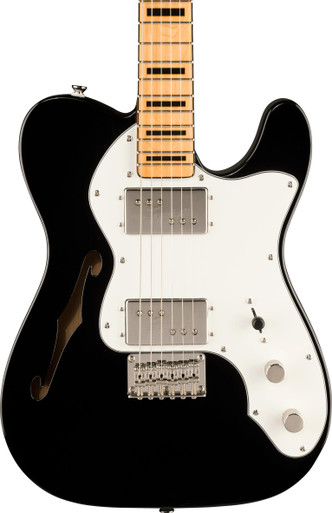 Squier Limited Edition Classic Vibe '70s Telecaster Thinline Semi Hollow Electric Guitar in Black