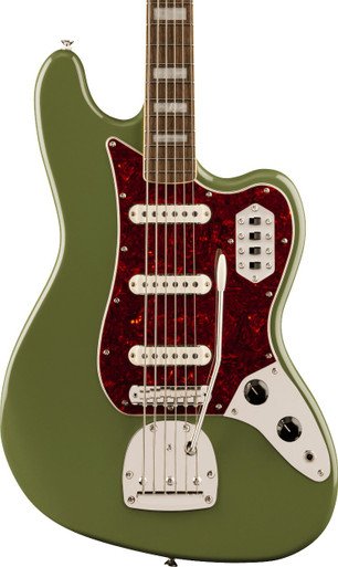 Squier FSR Classic Vibe Bass Guitar VI in Olive Green With Matching Headstock