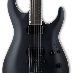 ESP LTD Deluxe MH-1000 Baritone Electric Guitar in Black Satin