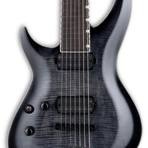 ESP LTD Deluxe H3-1007 7 String Baritone Left Handed Electric Guitar in See Through Black Sunburst