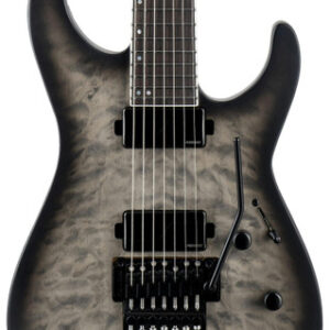 ESP LTD M-1007B-QM-Baritone Electric Guitar in Charcoal Burst Satin