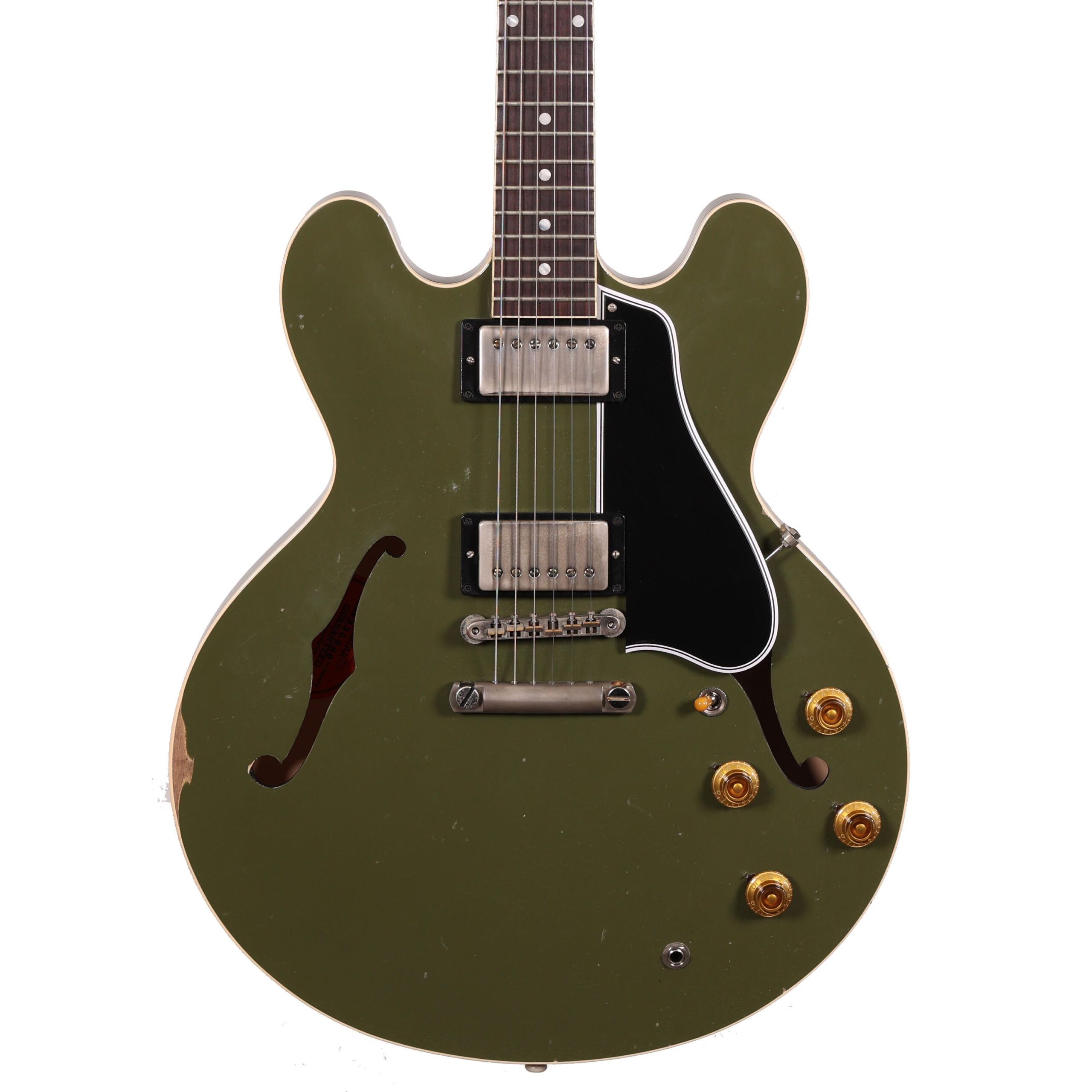 Gibson Custom Shop Murphy Lab 1959 ES-335 Reissue Heavy Aged Semi-Hollow Electric Guitar in Olive Drab (55654)