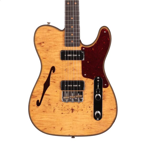 Fender Custom Shop Artisan Dual P-90 Maple Burl Telecaster Electric Guitar in Aged Natural (25097)