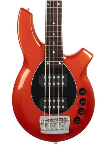 Music Man Bongo 5 HH 5-String Bass Guitar in Blood Orange (30588)
