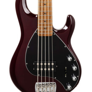 Music Man StingRay Special 5H Bass Guitar in Translucent Oxblood, Roasted Maple Fretboard