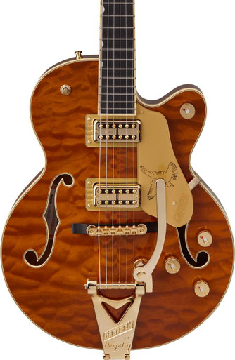 Gretsch Limited Edition Falcon Center Block Jr Quilted Maple with Bigsby Guitar In Roundup Orange