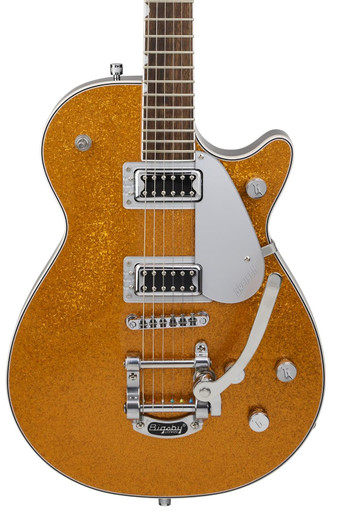 Gretsch G5230T Electromatic Sparkle Jet FT Bigsby Guitar In Gold Sparkle, Laurel Board