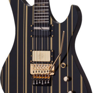 Schecter Synyster Gates Custom S in Black/Gold with Sustainiac