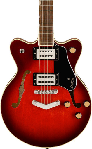 Gretsch G2655 Streamliner Center Block Jr. Double-Cut Electric Guitar with V-Stoptail in Claret Burst - Image 1