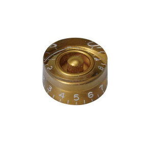 Replacement Electric Guitar Speed Knob (Hatbox Style) Trans Gold