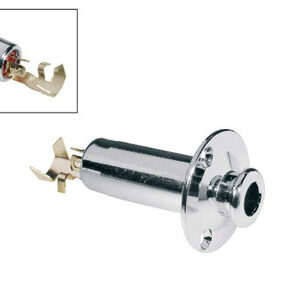 Acoustic Guitar Endpin Jack with Fixed Plate in Chrome