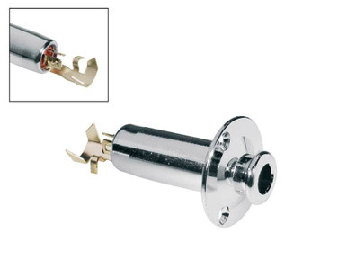 Acoustic Guitar Endpin Jack with Fixed Plate in Chrome