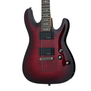 Schecter DEMON-6 Flamed Maple Top in Crimson Red Burst