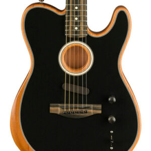 Fender American Acoustasonic Telecaster Acoustic/Electric Guitar in Black