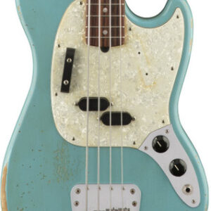 Fender Justin Meldal-Johnsen JMJ Road Worn Mustang Bass Guitar in Faded Daphne Blue