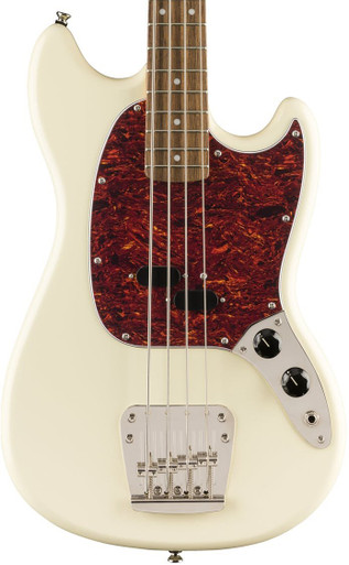 Squier Classic Vibe 60s Mustang Bass Guitar in Olympic White