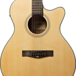 EastCoast G1CE Grand Auditorium Cutaway Electro Acoustic Guitar In Natural