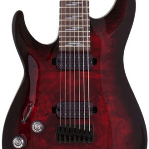 Schecter Omen Elite 7 Left Handed in Black Cherry Burst