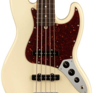 Fender American Professional II Jazz Bass Guitar V In Olympic White with Rosewood Fingerboard