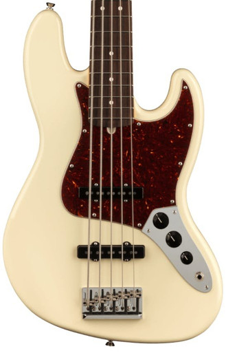 Fender American Professional II Jazz Bass Guitar V In Olympic White with Rosewood Fingerboard
