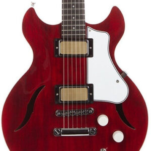 Harmony Comet Semi-Hollow Electric Guitar in Trans Red