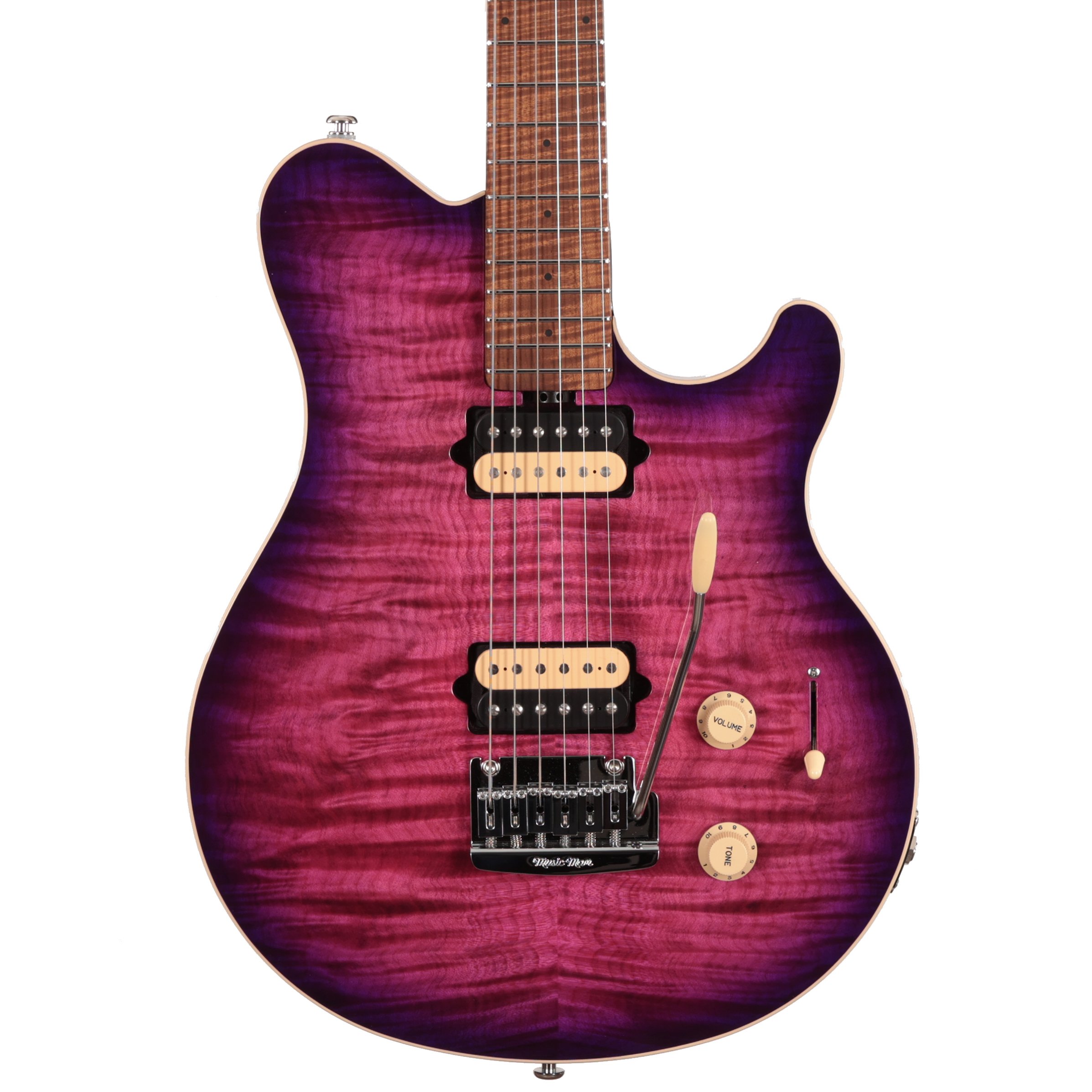 Music Man Axis Electric Guitar in Olallieberry Flame Top with Tremolo (37204)