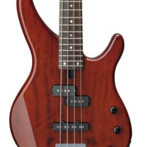 Yamaha TRBX174EW 4-String Bass Guitar in Natural Exotic Wood Top in Root Beer